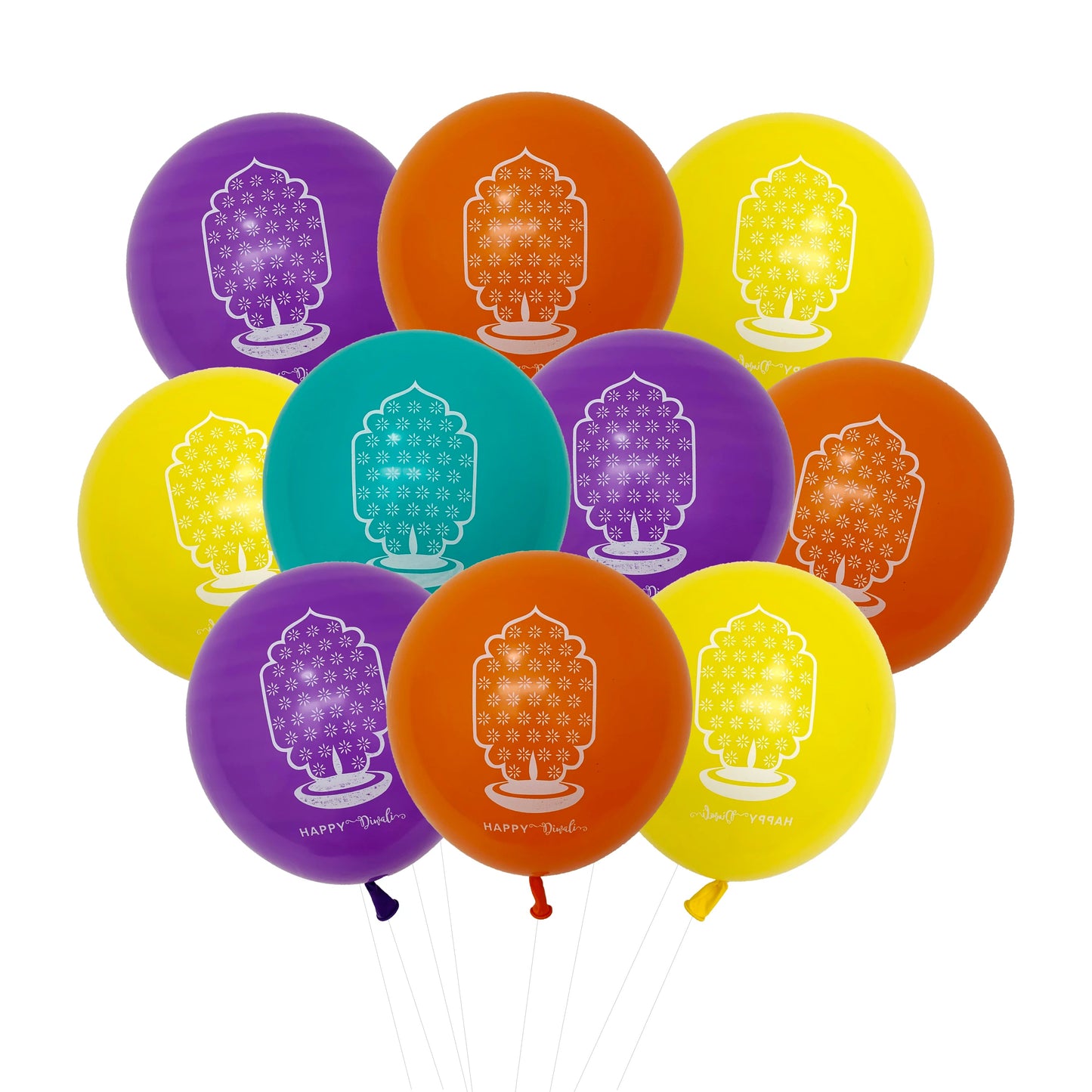 10Pcs Diwali Theme Latex Balloon Diwali Party Decoration Indian Diwali Lotus Elephant Balloons Happy Diwali Party Inflate Globos Ezkrea