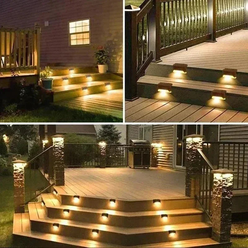 Solar Step Lights Outdoor – Waterproof LED Deck Lamps for Garden, Stairs, Patio & Fence Decoration (Auto On/Off) Ezkrea