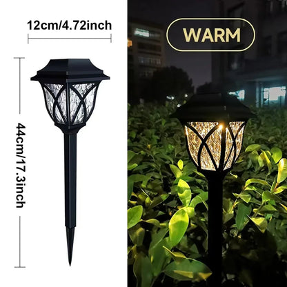 2pcs LED Solar Lawn Lights Outdoor Waterproof Garden Pathway Lamps Warm Light for Villa Courtyard Landscape Decoration Miflame Ezkrea