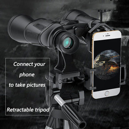 Powerful 20x50 Zoom HD Binoculars – 50000M Long Range BAK4 Prism Telescope | German Military Design for Camping, Travel & Outdoor Use Ezkrea