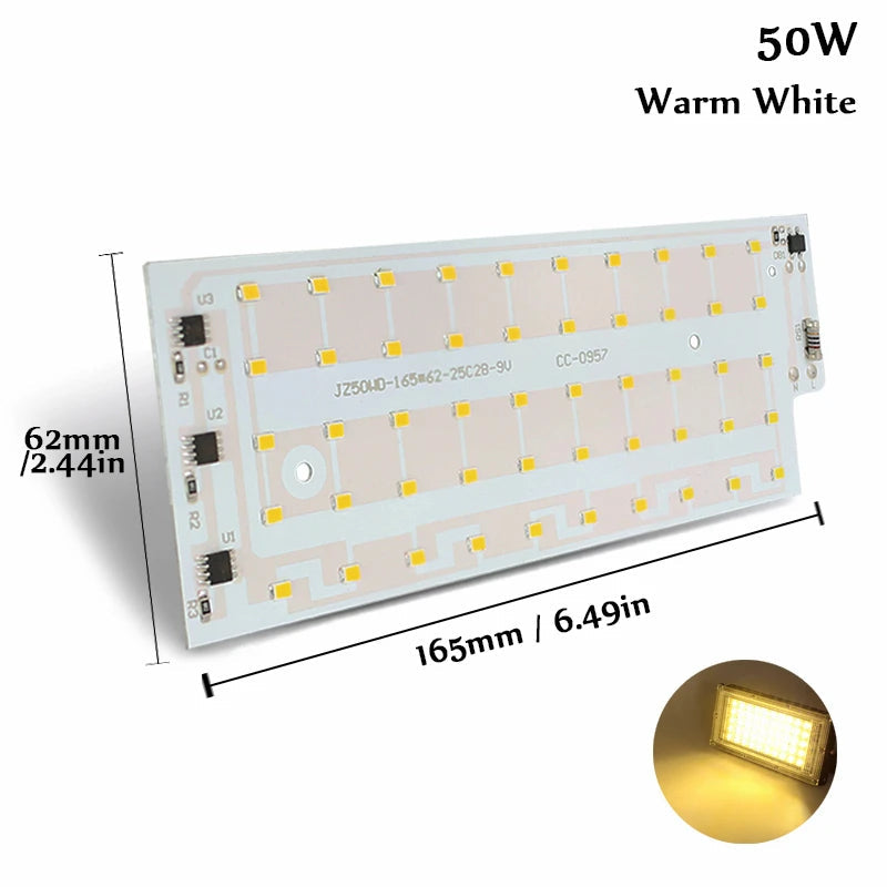 50W SMD 2835 LED Chip Floodlight – 220V Smart IC, Long Lifespan, Waterproof DIY Spotlight for Outdoor Lighting & Lamp Repair Projects Ezkrea
