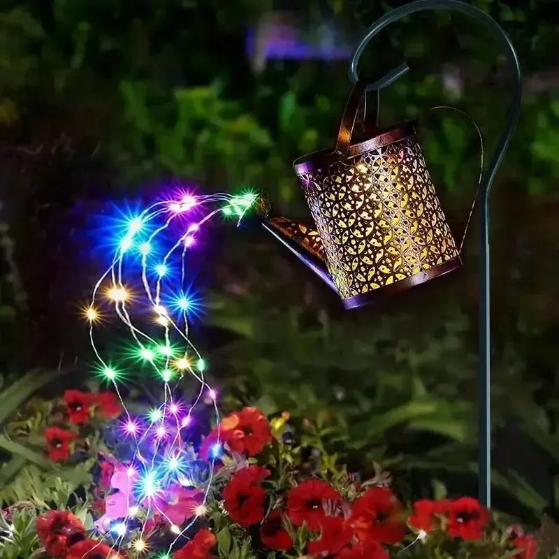 Solar Fairy Watering Can Lights – Vintage Metal Hanging Garden Kettle Lamp for Outdoor Yard & Patio Decoration Ezkrea