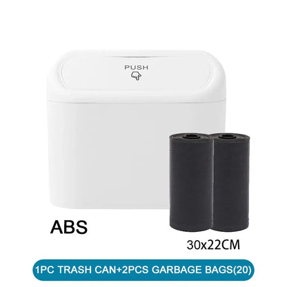 Trash Can for Car with Lid – Leak-Proof Mini Bin with 60/300 Bags | Compact Car Garbage Holder & Organizer Accessory Ezkrea