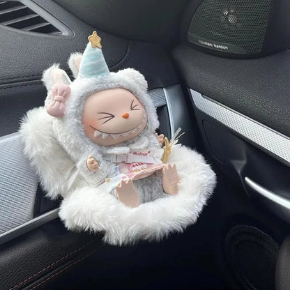 Labubu Car Safety Seat For 15-17cm Mini Plush Idol Doll Air Outlet Aromatherapy Car Ornament Gifts Car Interior Decoration Ezkrea