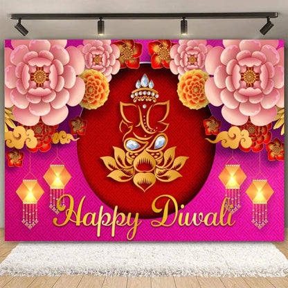 Indian Traditional Backdrop Photo Festival Party Candle Fireworks Mural Hindu Indian Wedding Holi Flower Anniversary Background Ezkrea
