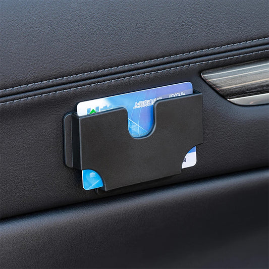 Universal Car Dashboard Card Holder – PVC Voucher & Toll Card Storage Box with Quick Access Slot Ezkrea
