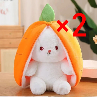 25cm Cute Strawberry Carrot Rabbit Plush Toy Stuffed Creative Into Fruit Transform Baby Cuddly Bunny Doll for Kid Birthday Gift Ezkrea