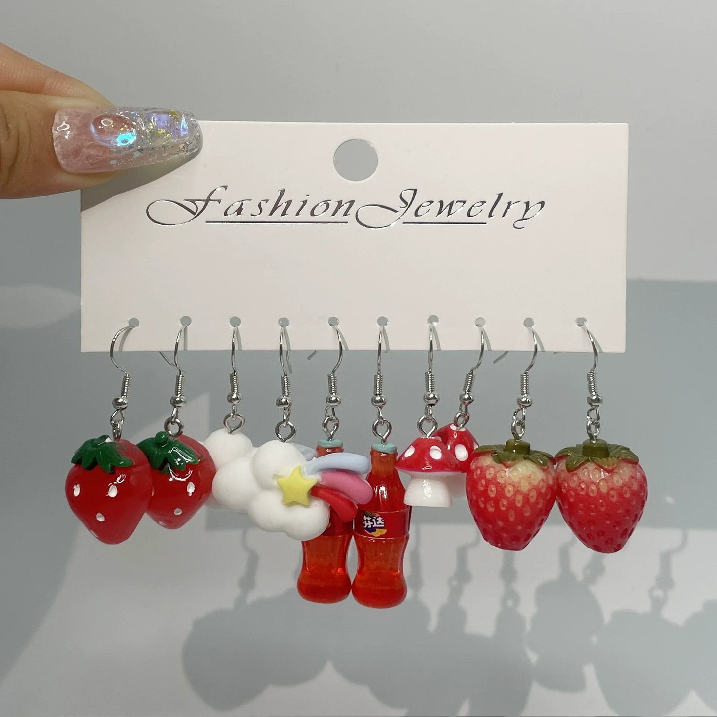 Fashion Sweet Fruit Drink Earrings Set for Women Cute Cartoon Food Ice Cream Donut Funny Resin Earrings Party Jewelry Gift New Ezkrea