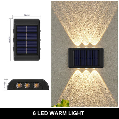 LED Solar Wall Lamp Outdoor Waterproof Up & Down Light for Garden Fence Decoration Ezkrea