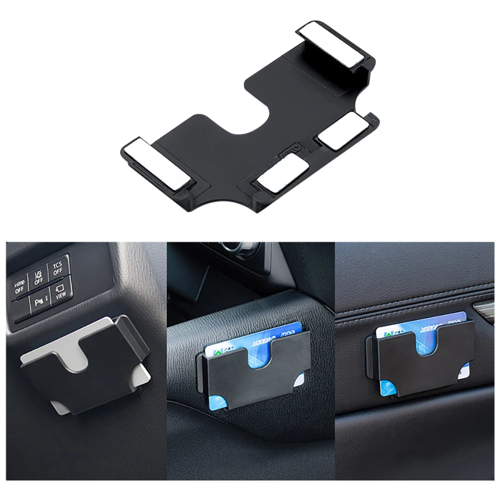 Universal Car Dashboard Card Holder – PVC Voucher & Toll Card Storage Box with Quick Access Slot Ezkrea
