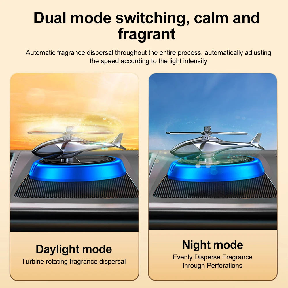 Solar-Powered Car Air Freshener – Rotating Aircraft Design with Essential Oils Ezkrea