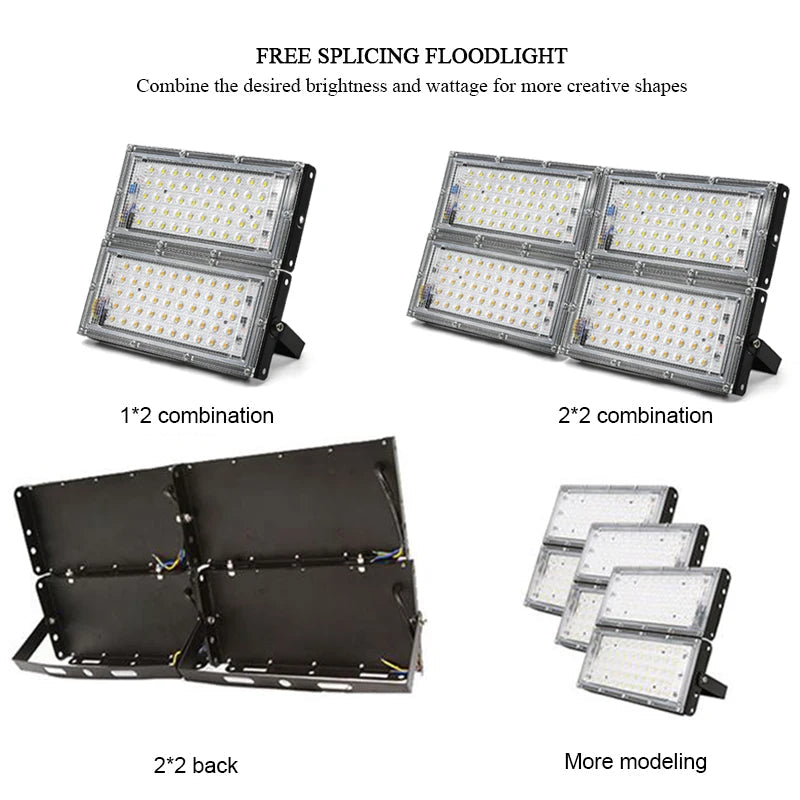 50W SMD 2835 LED Chip Floodlight – 220V Smart IC, Long Lifespan, Waterproof DIY Spotlight for Outdoor Lighting & Lamp Repair Projects Ezkrea