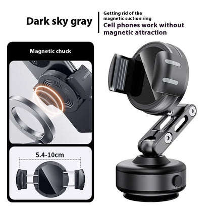 Magnetic Vacuum Adsorption Car Mount – 360° Rotatable Foldable Aluminum Alloy Phone Holder for Smartphones Ezkrea