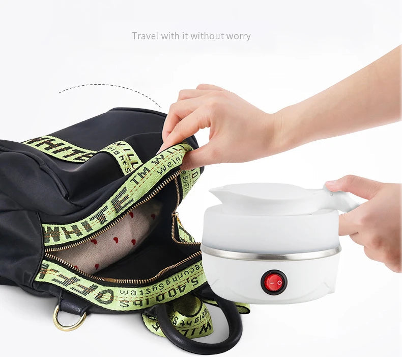 Foldable & Portable Electric Travel Kettle – 600ML, 220V, Fast Boiling Water Heater EZKrea.com