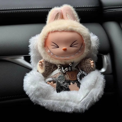 Labubu Car Safety Seat For 15-17cm Mini Plush Idol Doll Air Outlet Aromatherapy Car Ornament Gifts Car Interior Decoration Ezkrea