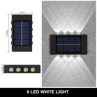 LED Solar Wall Lamp Outdoor Waterproof Up & Down Light for Garden Fence Decoration Ezkrea