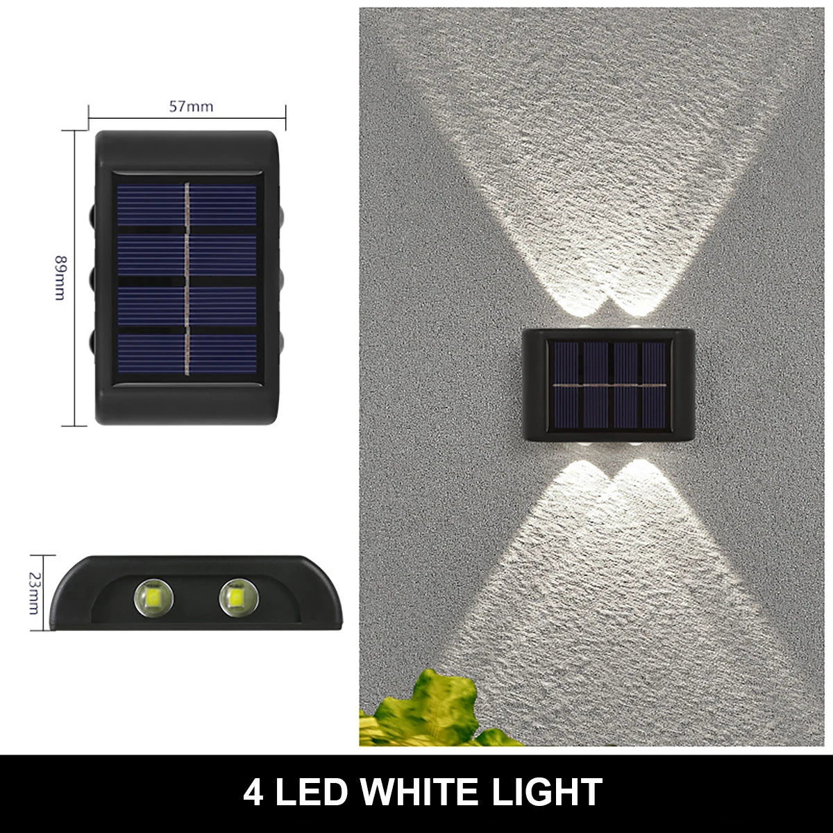 LED Solar Wall Lamp Outdoor Waterproof Up & Down Light for Garden Fence Decoration Ezkrea