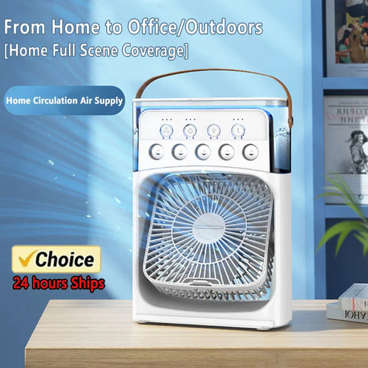 Portable Air Cooler Fan – Mini Air Conditioner, Humidifier & LED Night Light for Home & Office Use Ezkrea