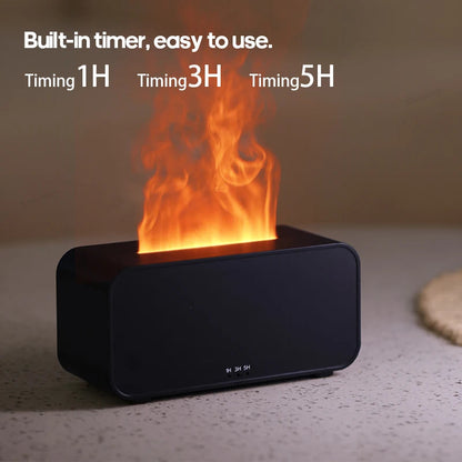 Mini Ultrasonic Aroma Diffuser & Cool Mist Humidifier with LED Flame Effect – Essential Oil Diffuser for Home & Office Ezkrea