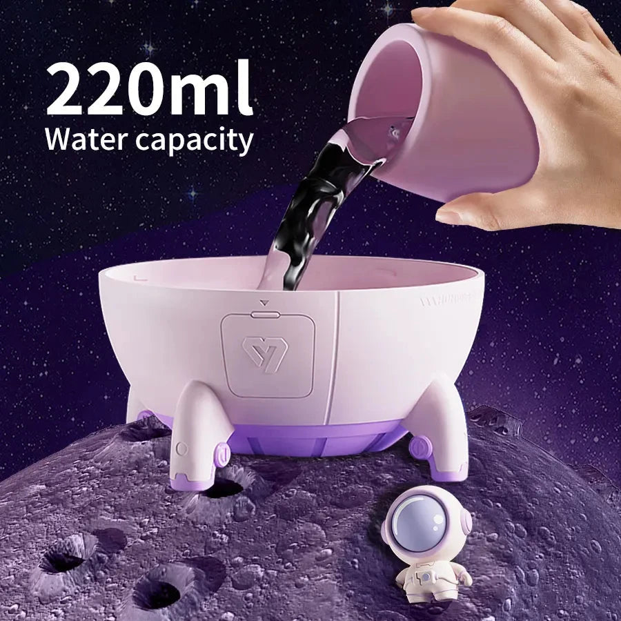 Air Humidifier – Space Capsule USB Mist Diffuser with 7-Color LED Light & Rechargeable Aromatherapy Function Ezkrea