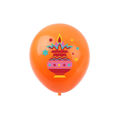 10Pcs Diwali Theme Latex Balloon Diwali Party Decoration Indian Diwali Lotus Elephant Balloons Happy Diwali Party Inflate Globos Ezkrea