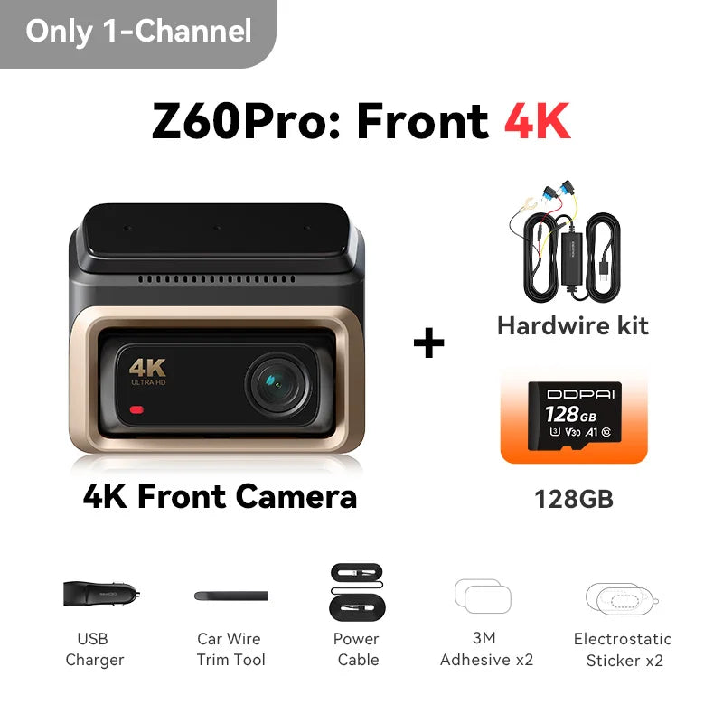 2025 New DDPAI Z60 Pro 4K Dash Cam Auto Dashcam Front and Rear GPS Car Camera for SONY Sensor WiFi ADAS 4G DVR Video Recorder Ezkrea