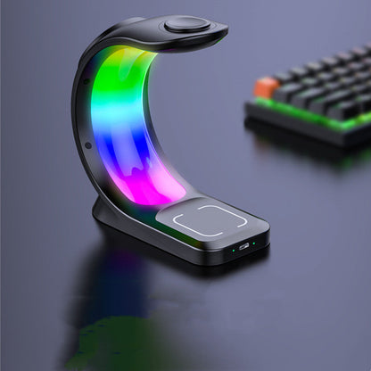 Wireless Charging Station 4-in-1 – Magnetic Fast Charger for iPhone, AirPods Pro & Apple Watch with Ambient Light EZKrea.com
